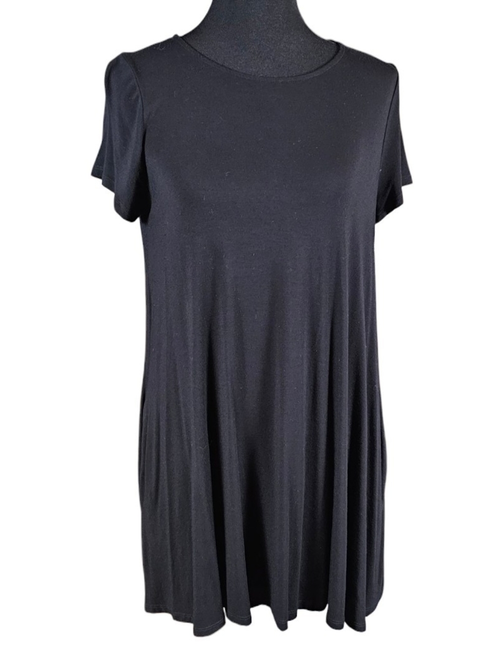 Agnes & Dora Black Swing Tunic Dress WITH Pockets Large